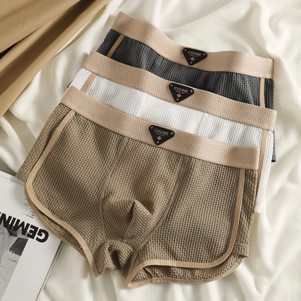 Calzoncillos bóxer de malla elástica para hombre, paquete de 3