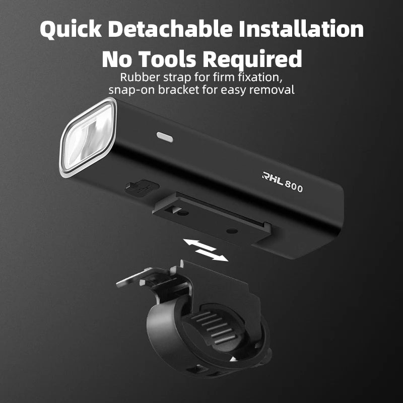 USB-C Rechargeable Bike Light 400–800LM Waterproof Front Headlight