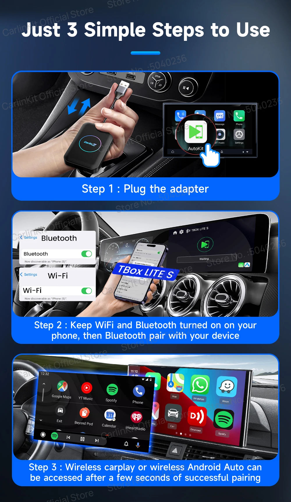 3-in-1 Wireless Phone Integration AI Box