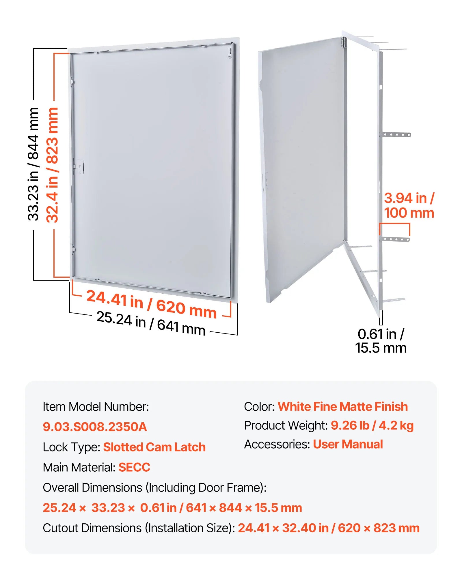 Galvanized Steel Access Panel for Drywall, Ceiling, Plumbing and Electrical Access