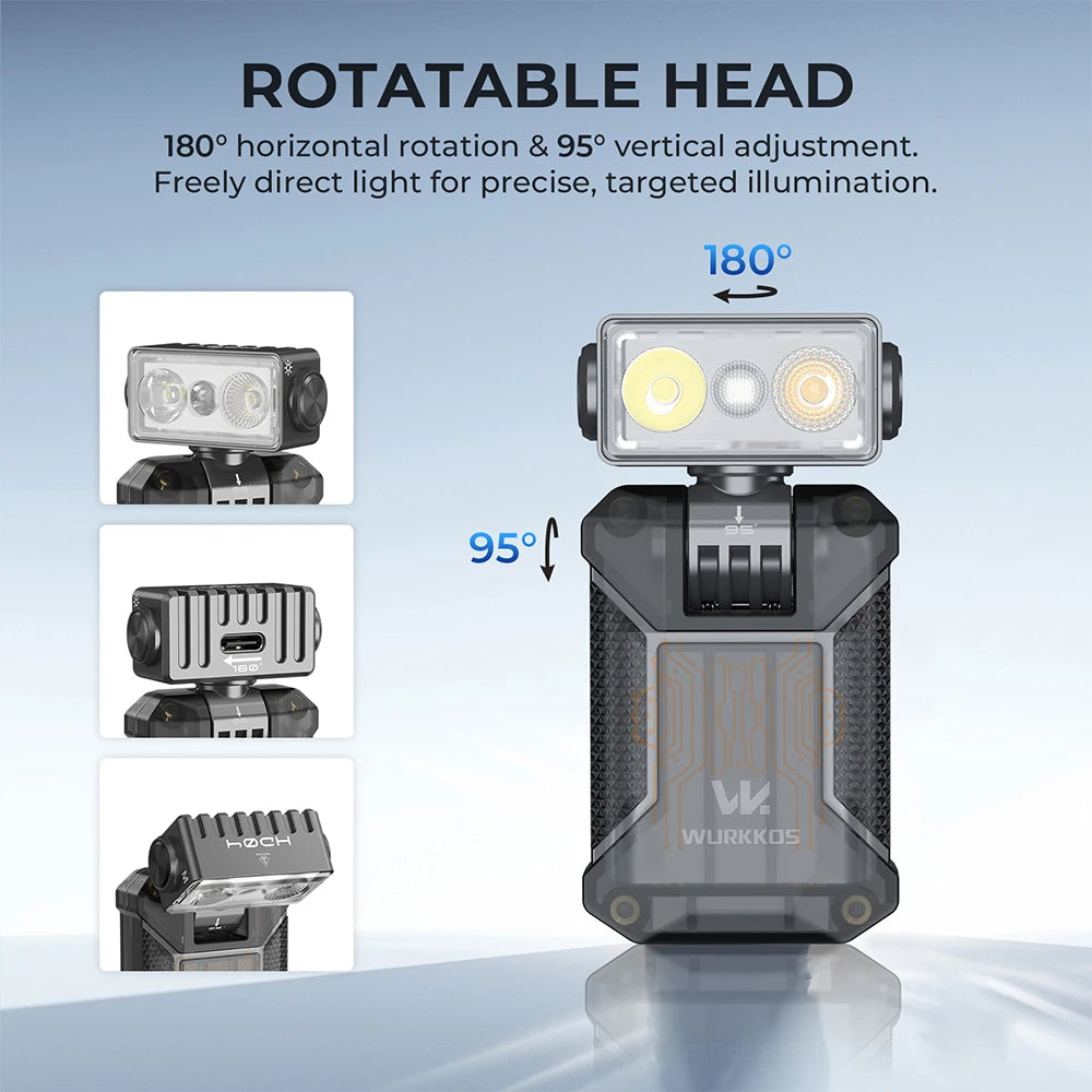 HD04 Rechargeable Rotating Clip Flashlight