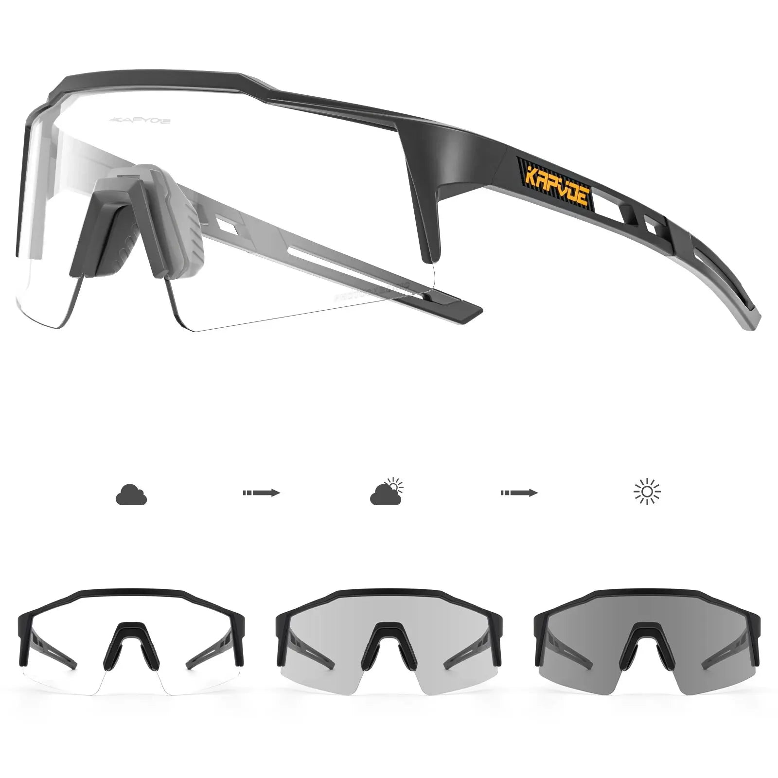 Kapvoe Cycling Glasses Polarized MTB Road Bike Glasses UV400 Protection Sunglasses Ultra Light Sport Eyewear Equipment 