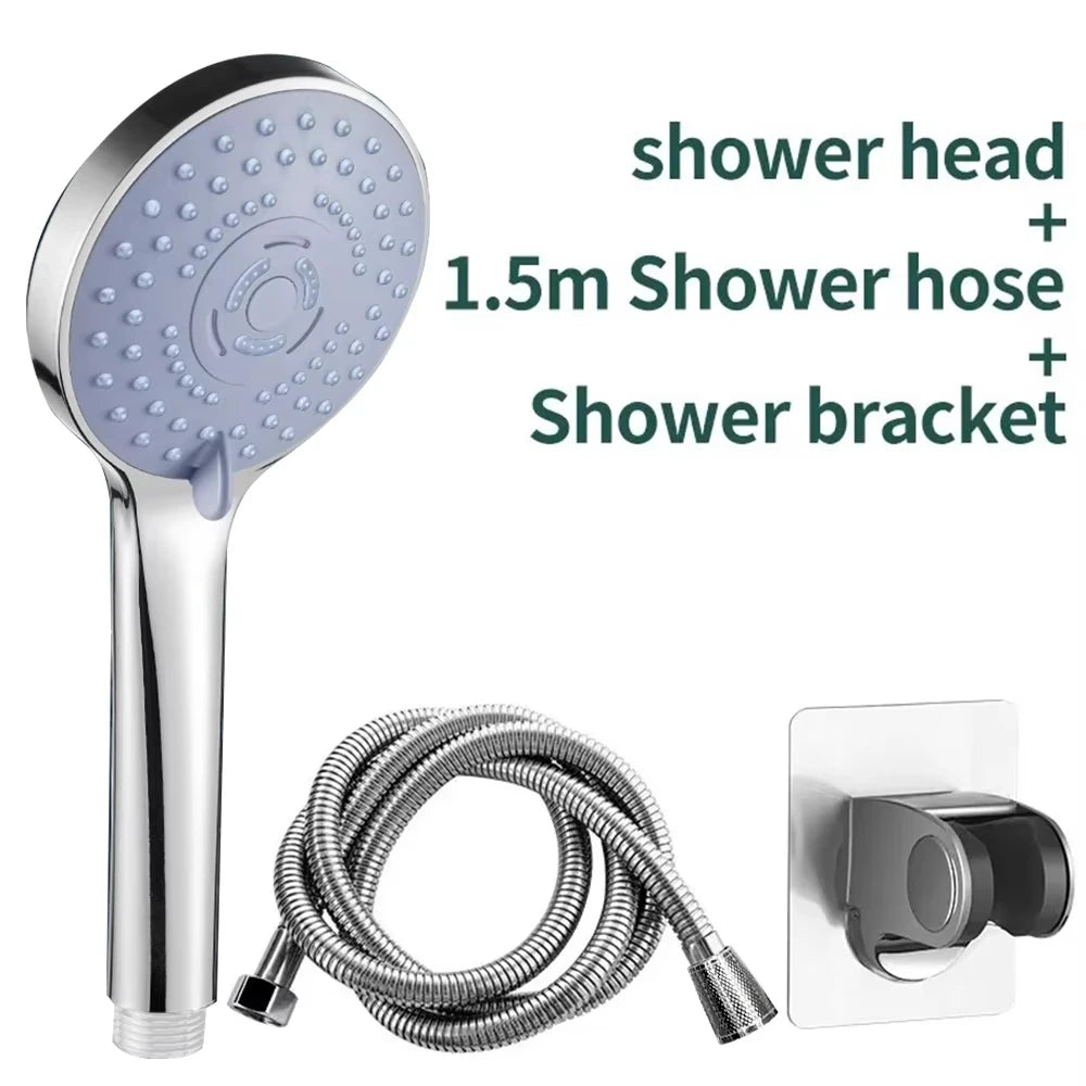 Shower 3 Kit Boosted 5-Speed Large Water Outlet Shower Set Of 3-Piece Household Handheld Large Panel Bathroom Shower 