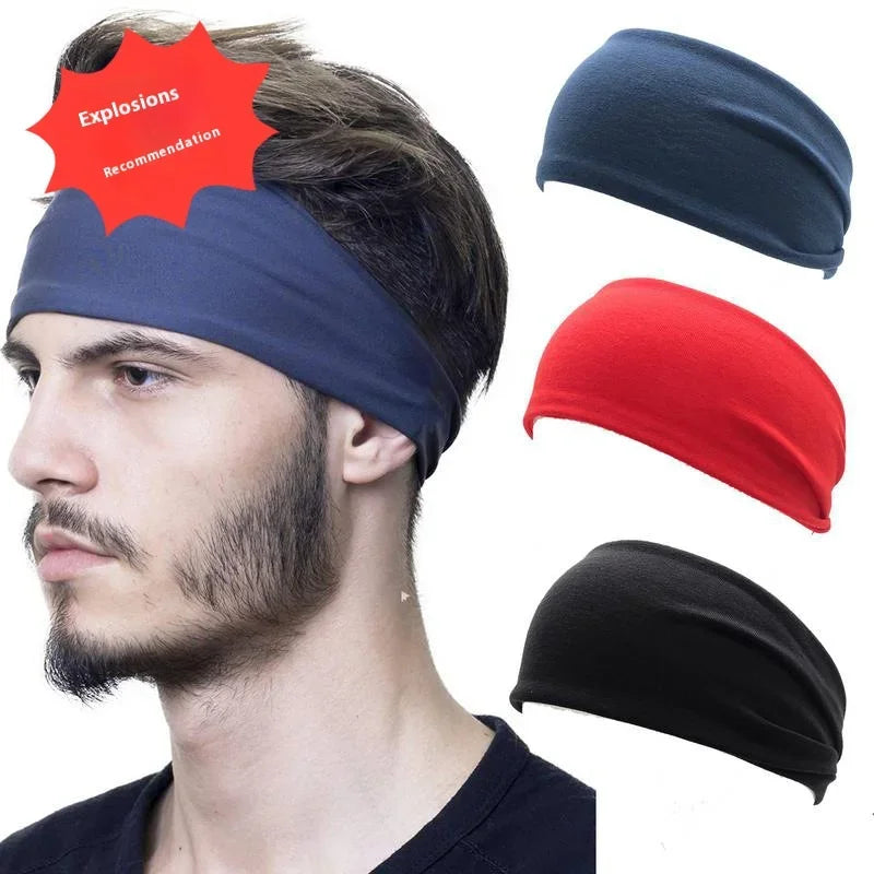 Men Women Sports Headband Sweatband Stretch Elastic Gym Fitness Running Yoga Headwrap Breathable Quick-dry Absorbent Hair Bands 