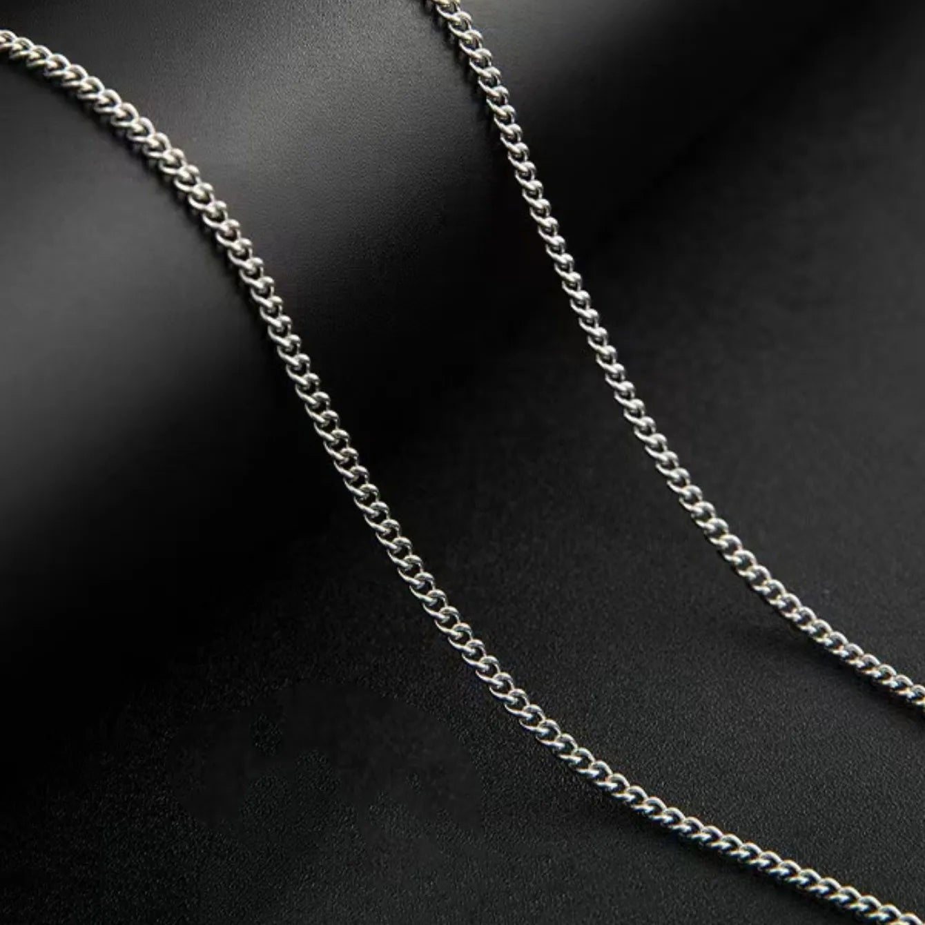 3mm Men's Cuban Chain Necklace Simple Stainless Steel Necklace Fashion Titanium Steel Jewelry Trend Accessories Gift 