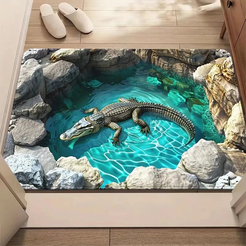 Cave Scenery Pattern Doormat for Home Entrances and Living Spaces
