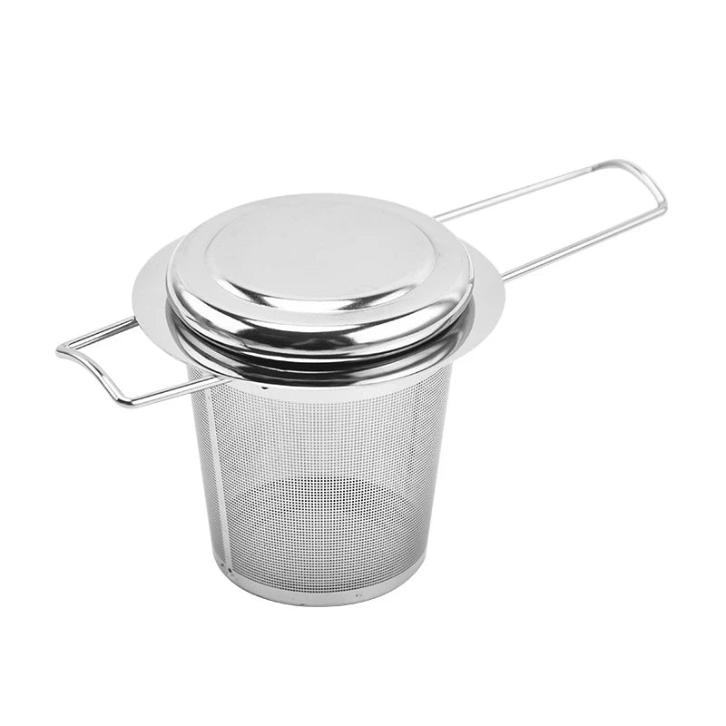  Rustfrit stål te-infuser med låg og sammenfoldelige håndtag