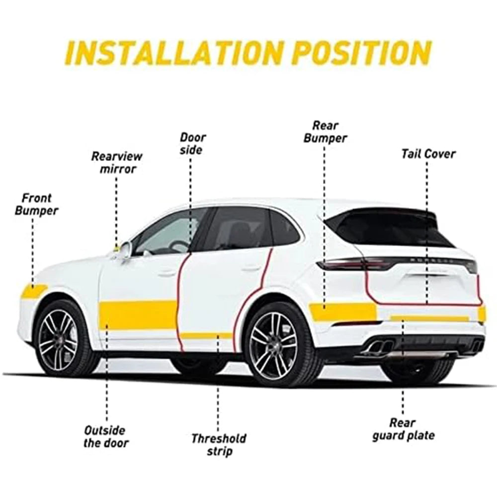 Car Door Edge Guards Door Sill Protector Black Waterproof 3D Carbon Fiber Anti Collision Film Scratch Cover Strip Stickers Tape 