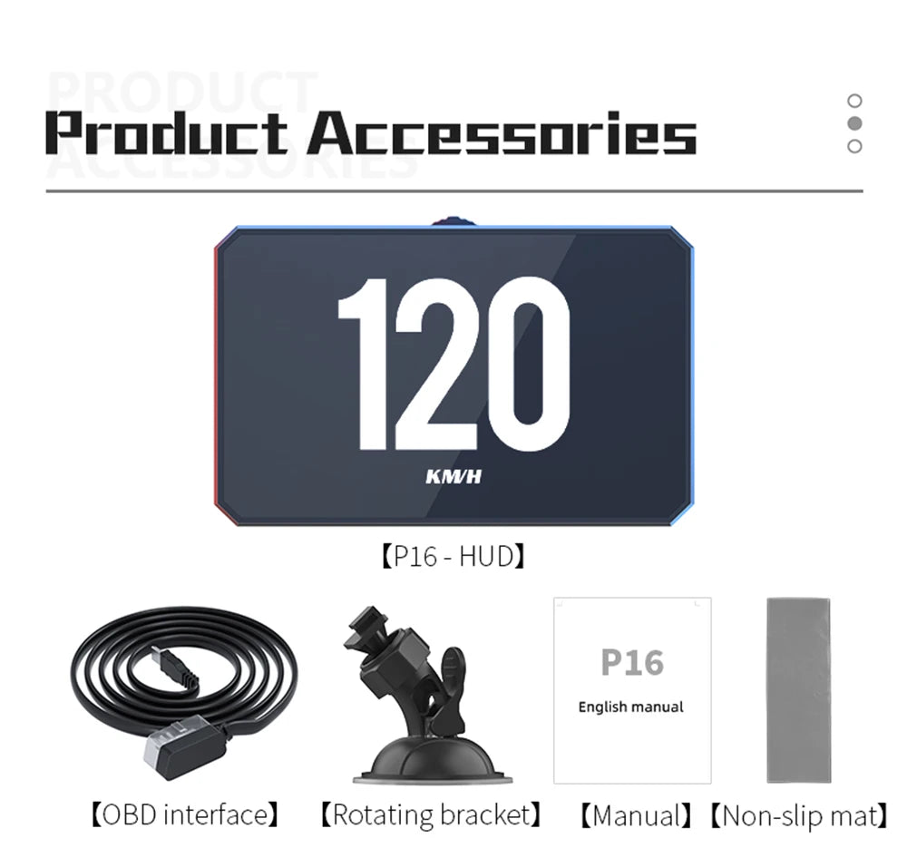 P16 OBDII Digital Vehicle Dashboard Display