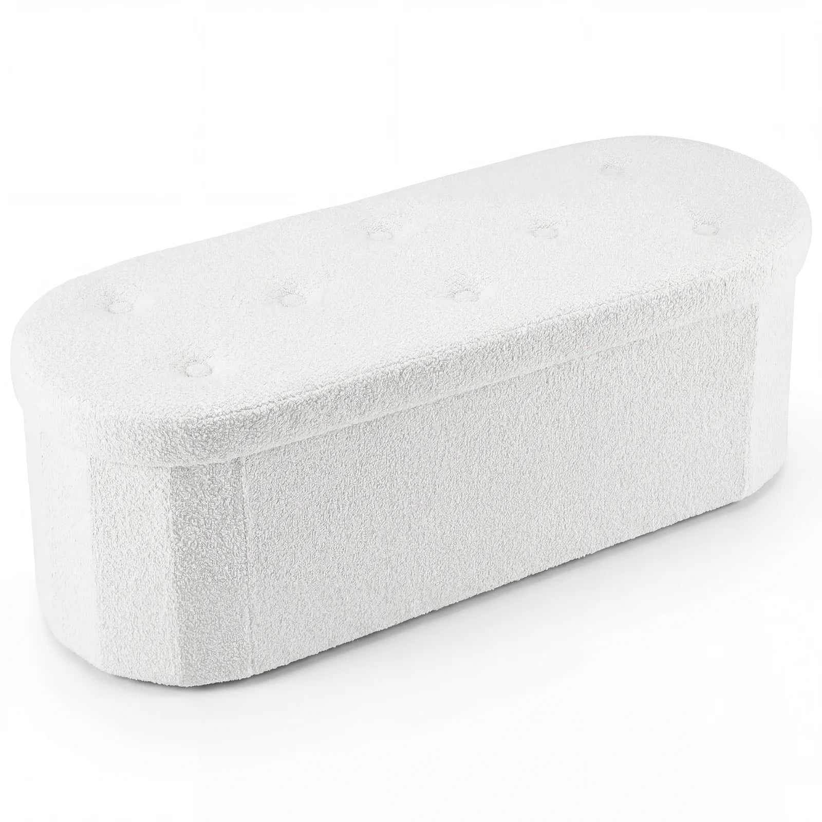 Storage Ottoman Bench 43 Inch with Hidden Storage and Cushion Seat