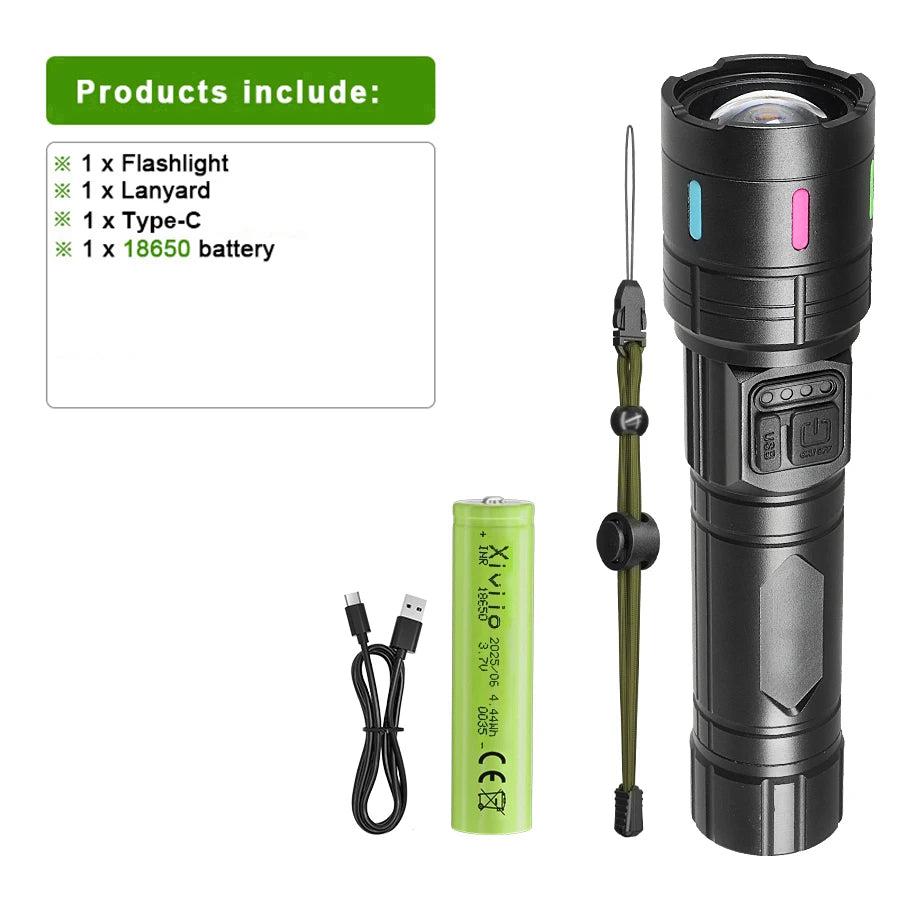 Rechargeable LED Torch with Adjustable Beam