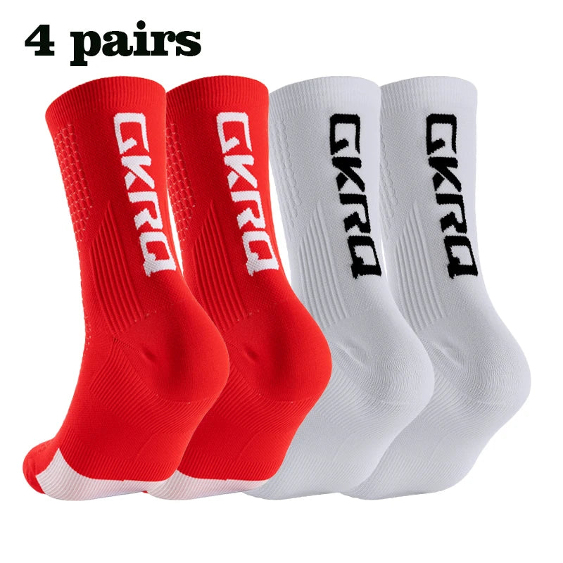 Meias de ciclismo GKRQ, conjunto de 4 pares, tamanhos M ou L