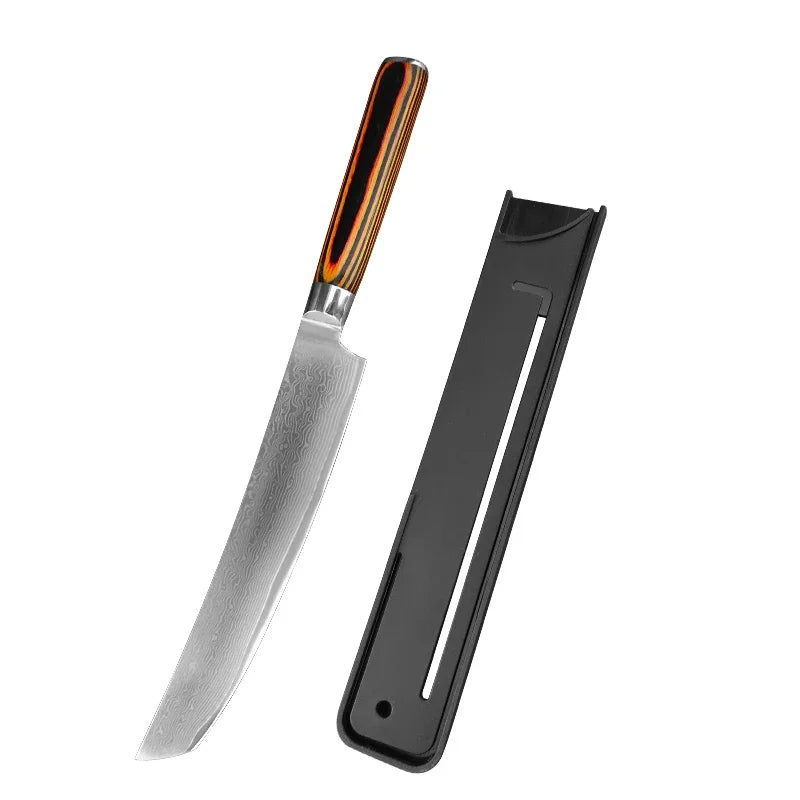Professional Kitchen Knives Chef Cleaver Meat Wood Handle Japanese Damascus Steel Knife Slicing Fruit Fish Butcher Boning Knife 