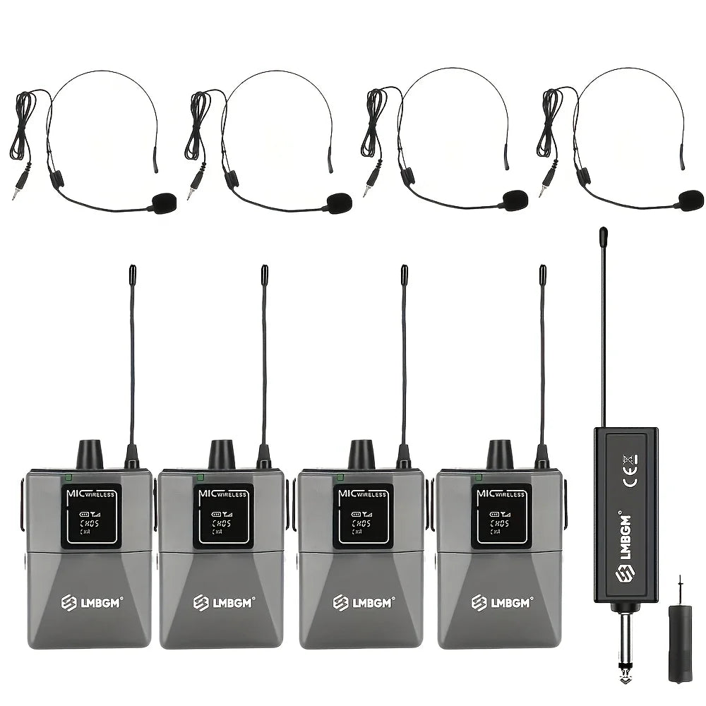 Wireless Headset Microphone Kit with USB-C Charging Receiver
