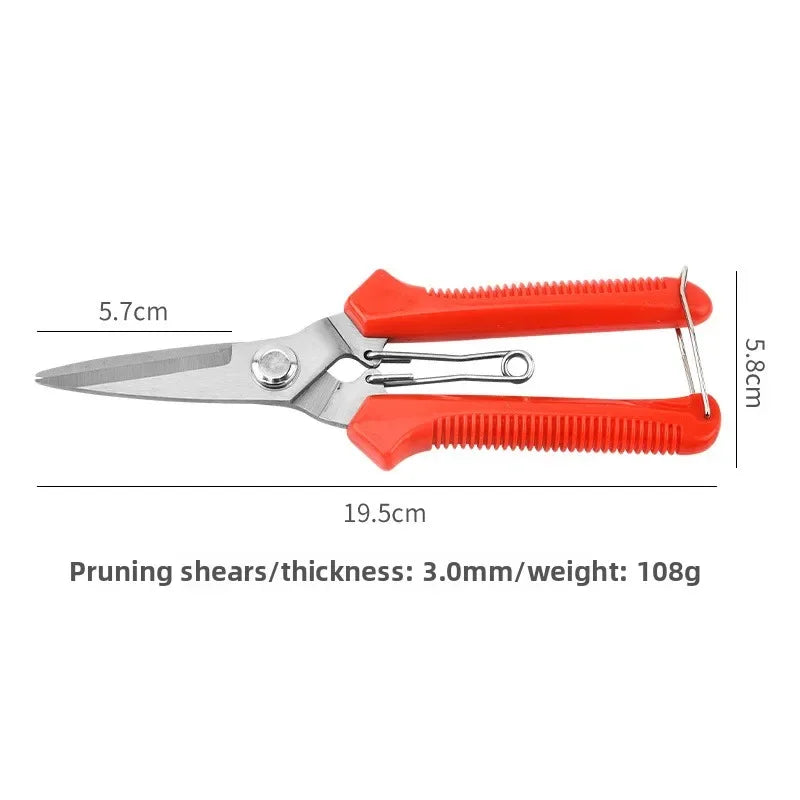 190mm Straight Head Pruning Shears Non-slip HandleStainless Steel Outils Manuels Household Bonsai Garden Scissors Pruing Shear 