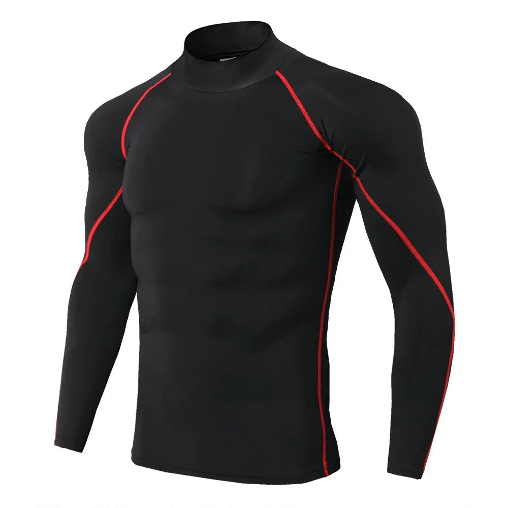 Winter Man Compression Shirt Cycling Clothing Warmth Shirt Warm Bottoming Shirt Men Compression T-Shirt Gym Sportswear 2024 New 