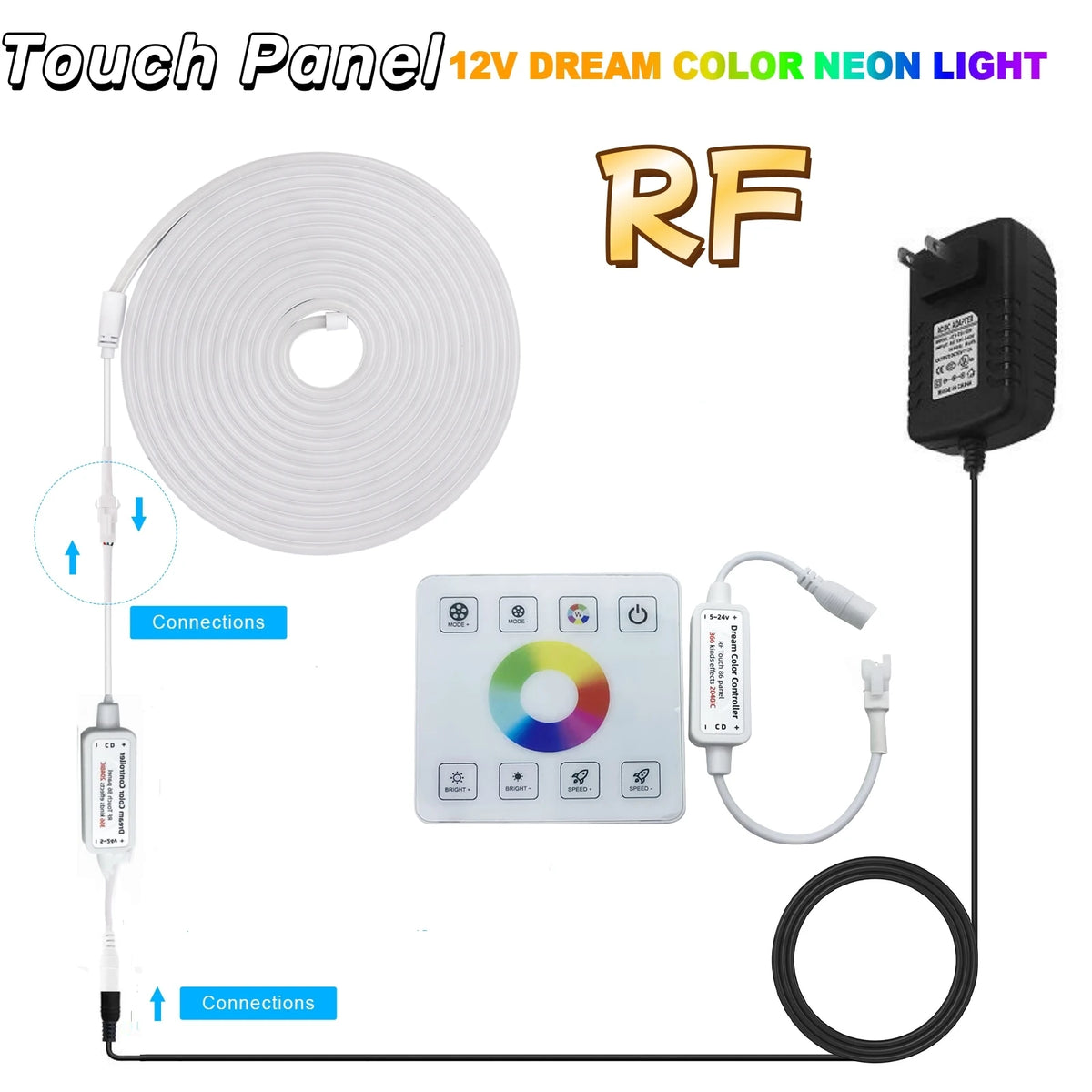 RGBIC Neon Light Rope, 12 V or 24 V Sets