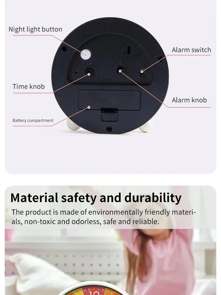 Early Learning Desktop Alarm Clock Children Wake Up Alarm Clock Living Room Bedroom Silent Desktop Clock Desktop Clock 