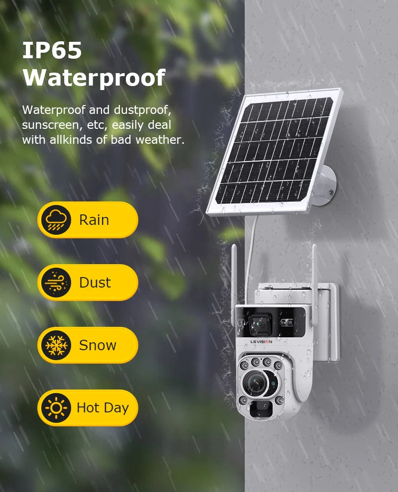 12MP Solar Security Camera with 60X Optical Zoom and Dual Lens