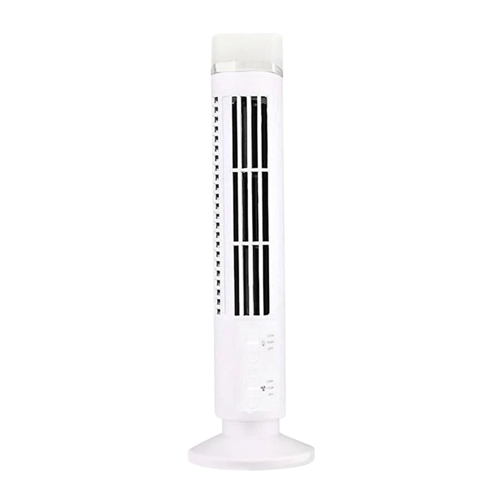Beznástrojový LED věžový ventilátor s USB napájením a 90° oscilací
