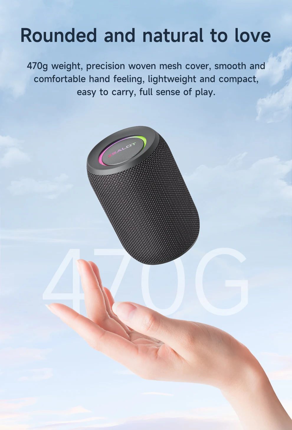 Zealot-S32PRO Powerful Bluetooth Speaker, Bass Wireless, LED Light, Outdoor Speakers, Subwoofer, Waterproof Sound Box Support 