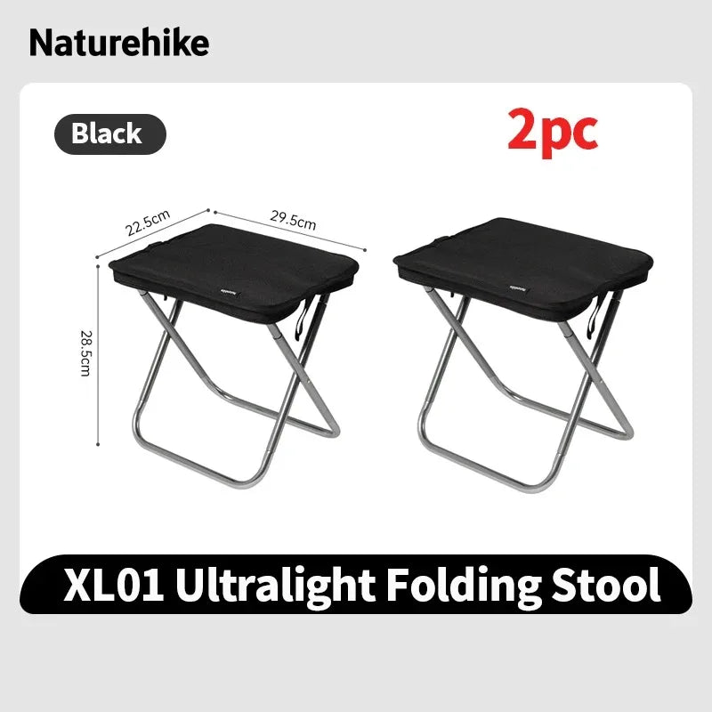 Naturehike 2024 New Camping Chair Portable Lightweight Outdoor Aluminum Chair High Load Travel Foldable Beach Fishing Chair 
