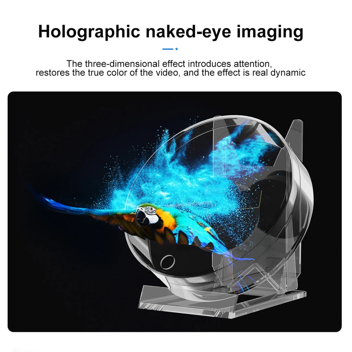 Mini LED Hologram-Effect Display Fan with Stand