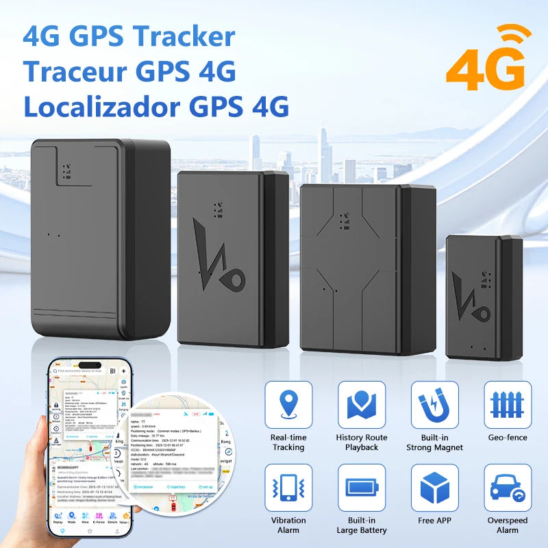 Strong Magnet 4G Car GPS Tracker Vehicle Locator Vibration Alarm Long Standby 20000/10000mAH Battery with Free APP