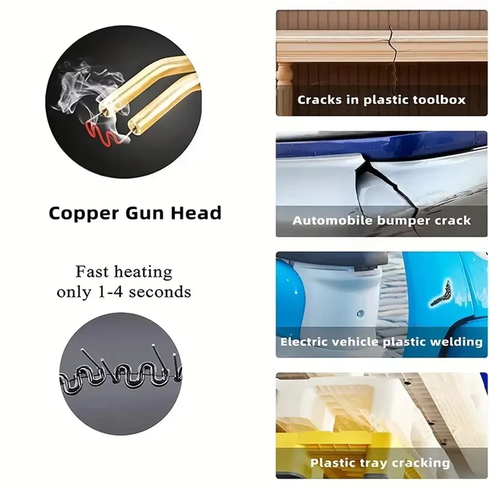 Plastic Welder Gun Welding Machine with Soldering Iron for PVC/Plastic Staple Repair, Car Bumper Repair Tools 