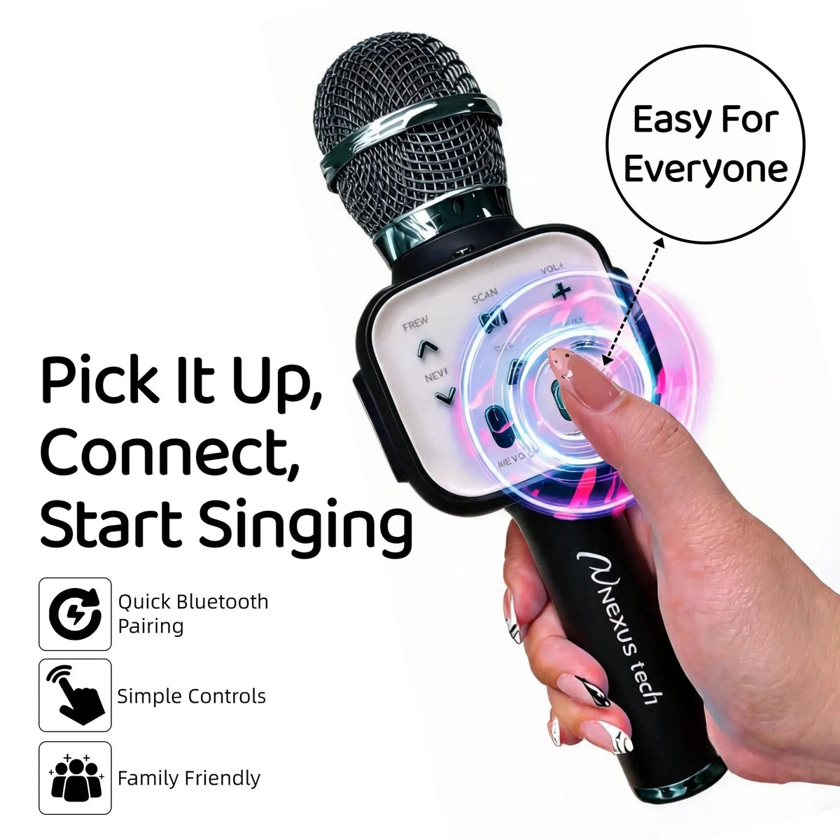6-in-1 Karaoke Microphone with Bluetooth Speaker