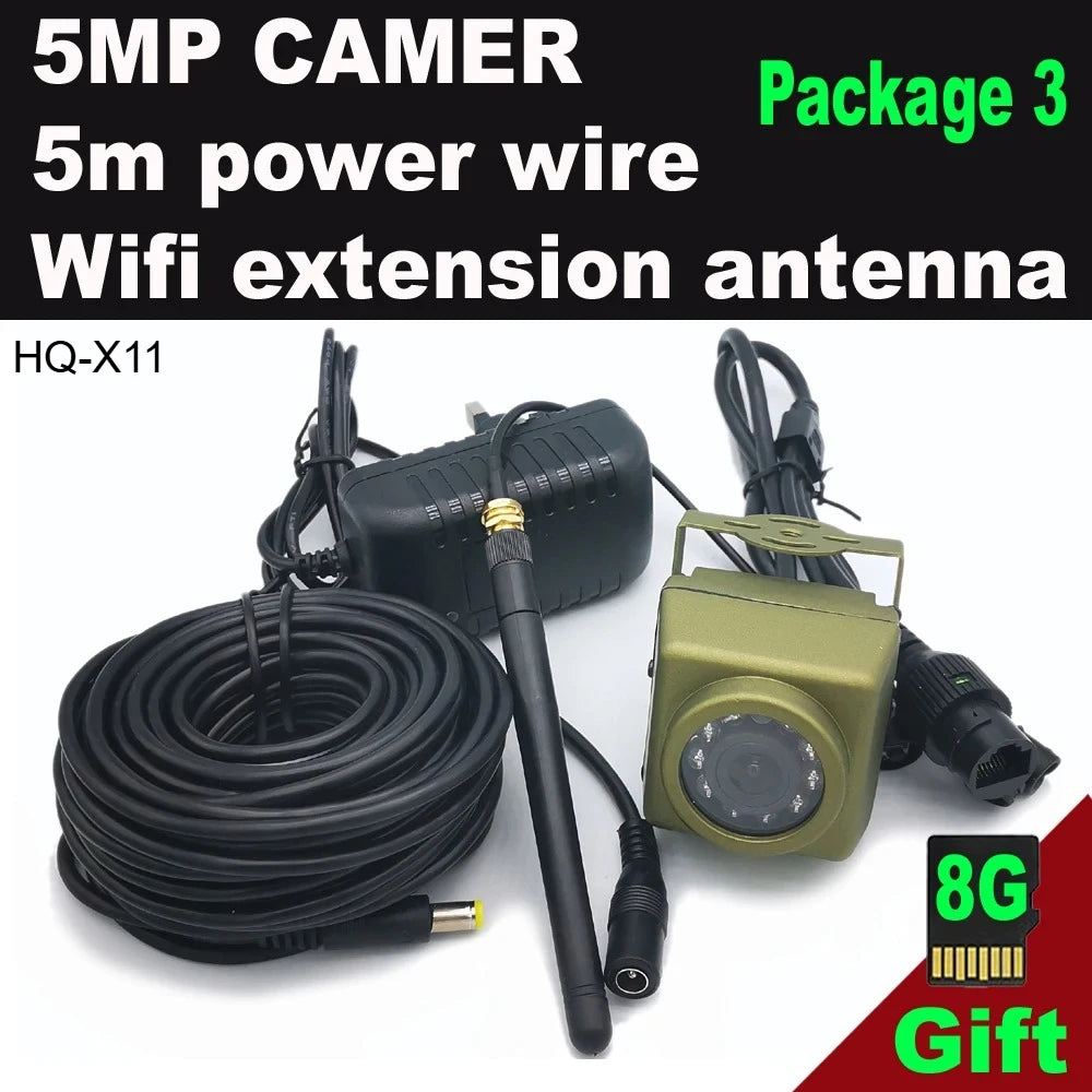 Kit de cámara para aves al aire libre 5MP con WiFi y visión nocturna