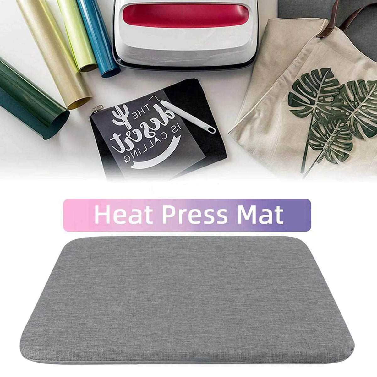 12 × 12in Heat Press Mat for HTV and Iron-On Projects