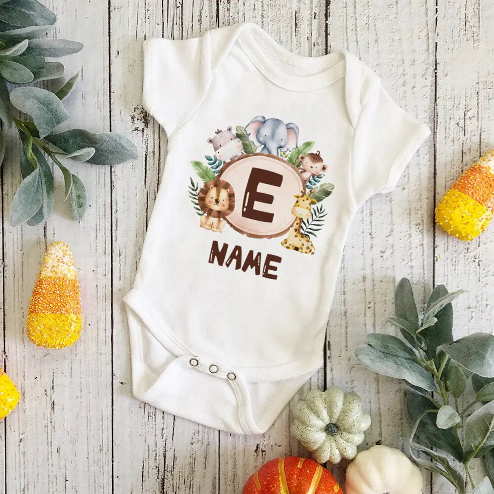 Gepersonaliseerd Leeuw Initiaal Baby Body