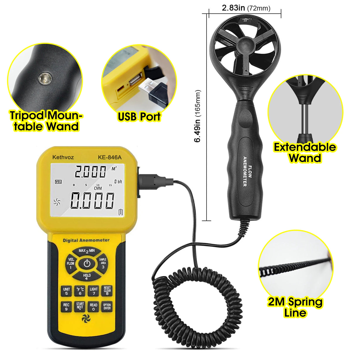 Digital Air Velocity and Airflow Meter - Model Options