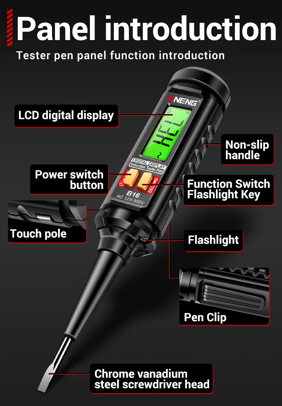 B16 Digital Voltage-Sensing Test Pen