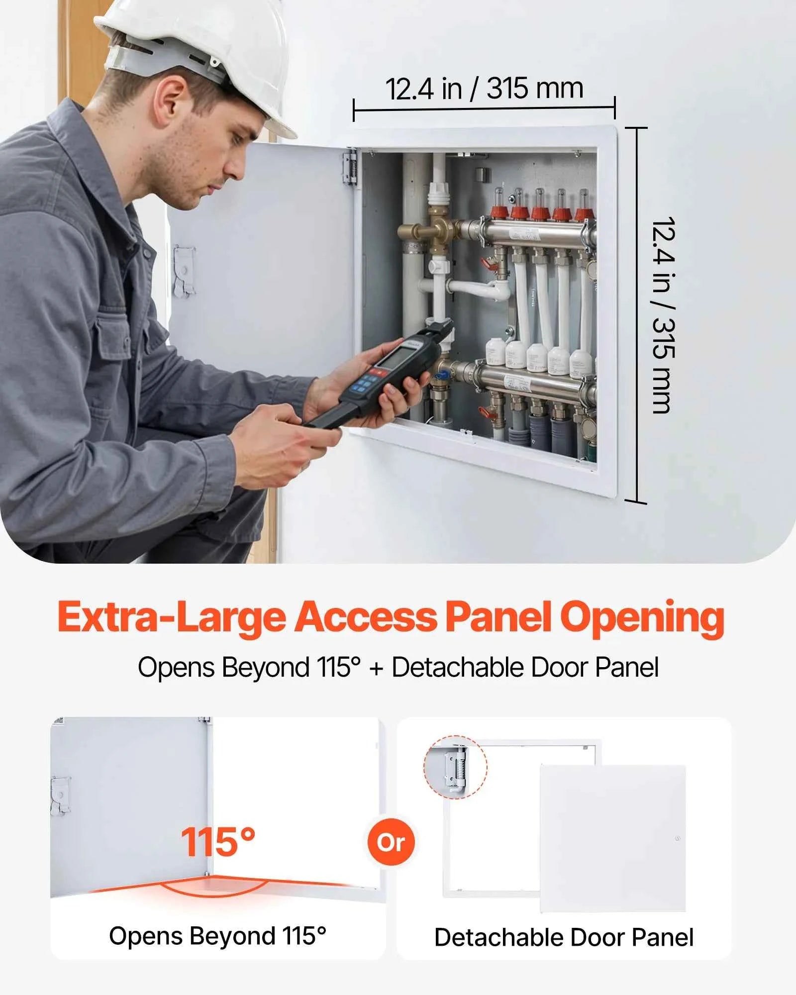 VEVOR Access Panel for Drywall Galvanized Steel Access Door Easy Install Hinged Service Panel for Ceiling Plumbing Electrical