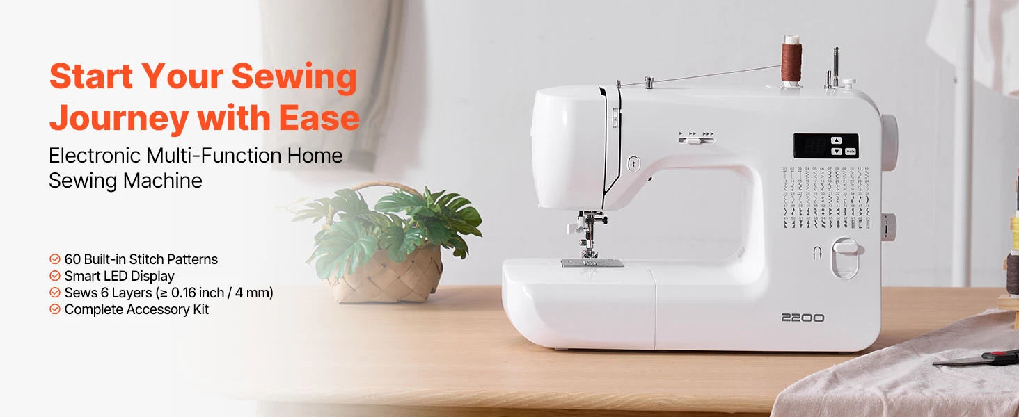 Computerized Sewing Machine with 60 Stitches, LED & Heavy-Duty Frame