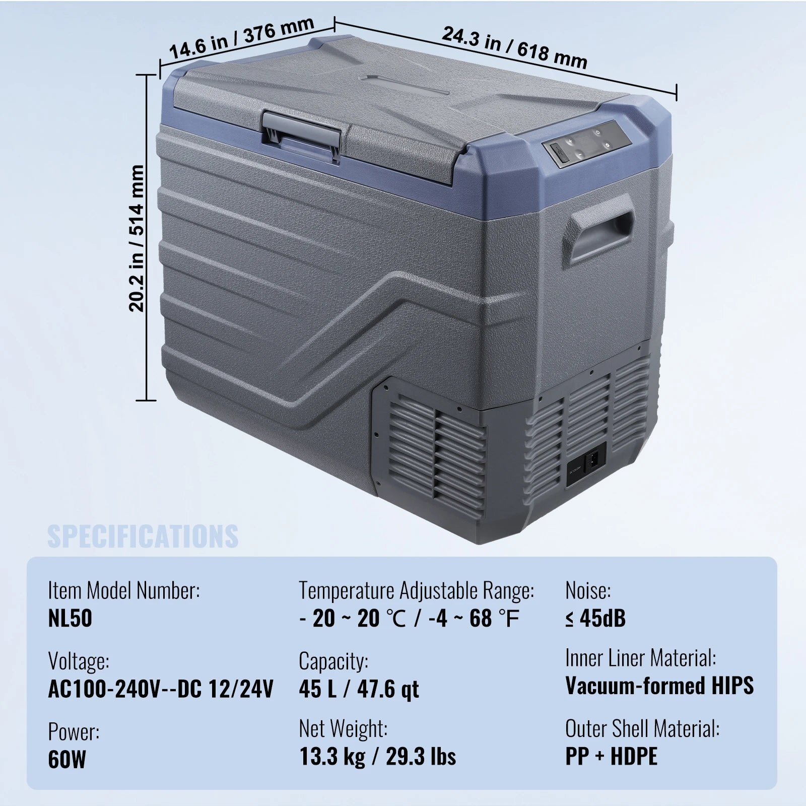 SucceBuy 8L to 75L Car Refrigerator Fridge Portable Icebox Single&Dual Zone with Blue Tooth Adjustable for Outdoor Camping RV