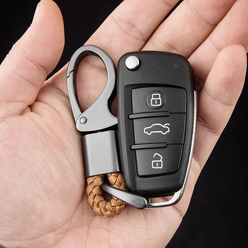 Creative Braided Rope Metal Keychain Durable Key Ring Pendant for Men Personalized Auto Car Key Holder Accessory