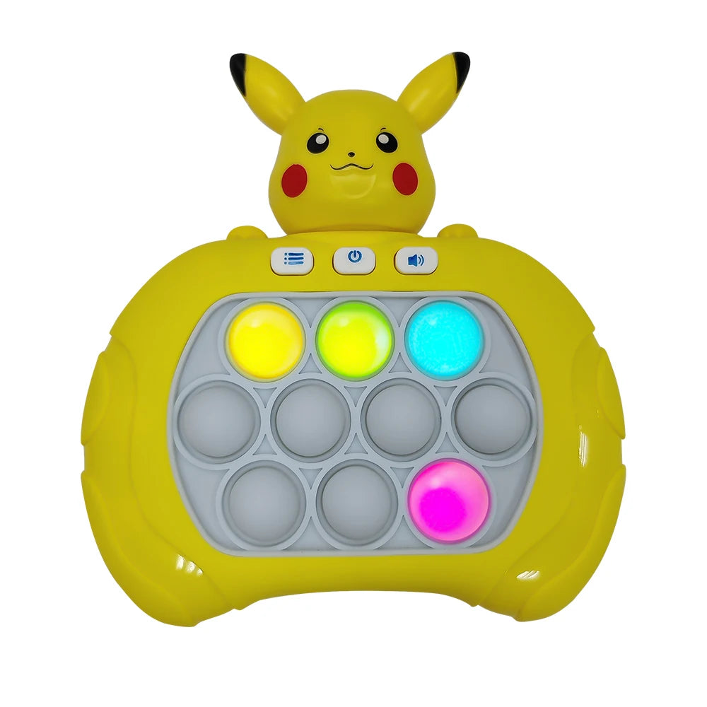 2024 New Pikachu Quick Push Game Pop Up Fidget Bubble Electronic Pop it Pro Game Light AntiStress Toys For Adult Kids Gift 2024 