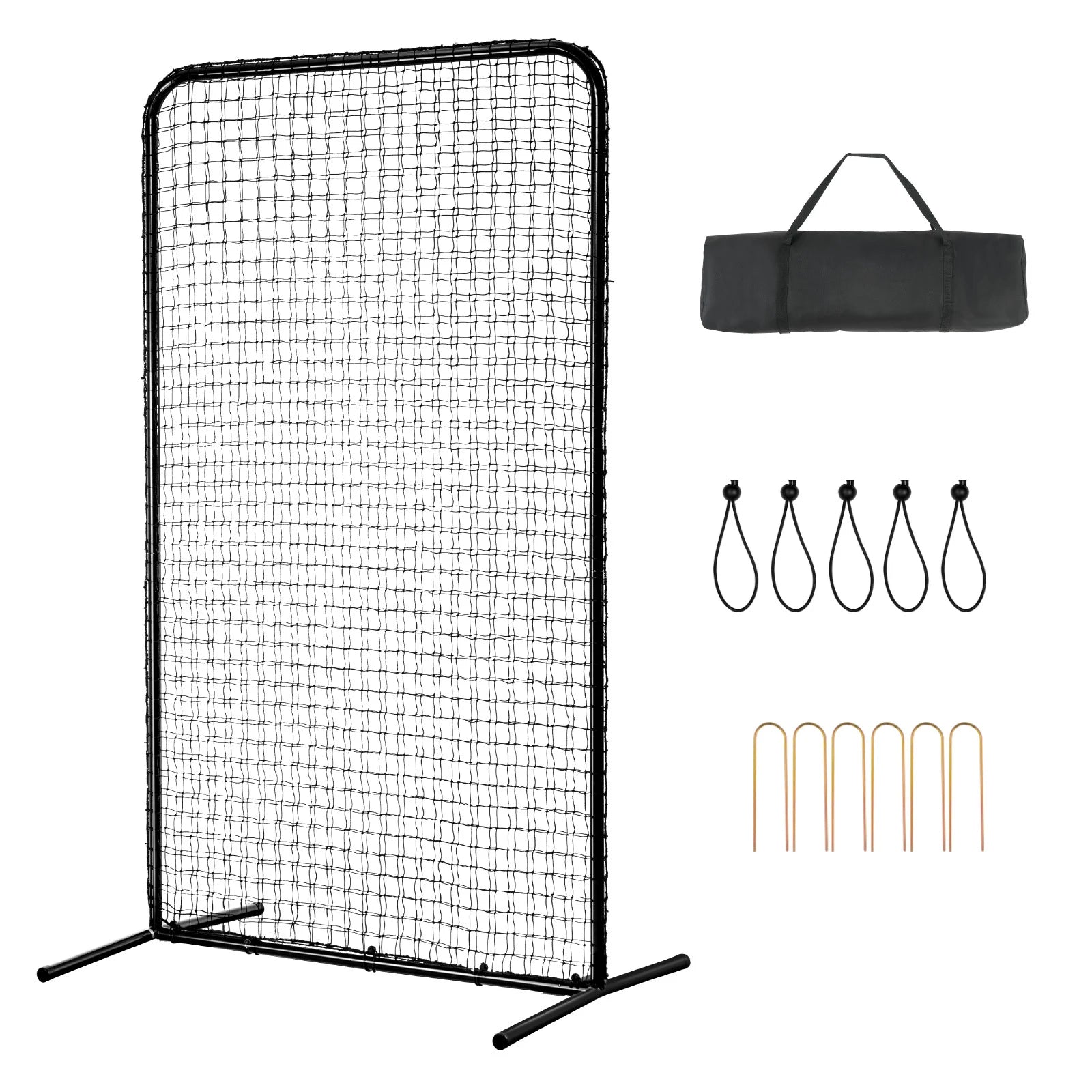 SucceBuy Baseball Screen for Batting CageBaseball & Softball Safety Screen Body Protector Portable Batting Screen Bag Red Black
