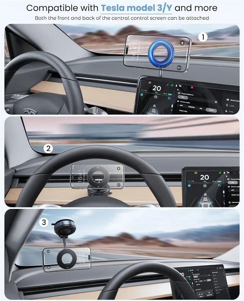 Support magnétique pour téléphone de voiture Ventouse mécanique Pivot 360° Adsorption magnétique Support universel de navigation