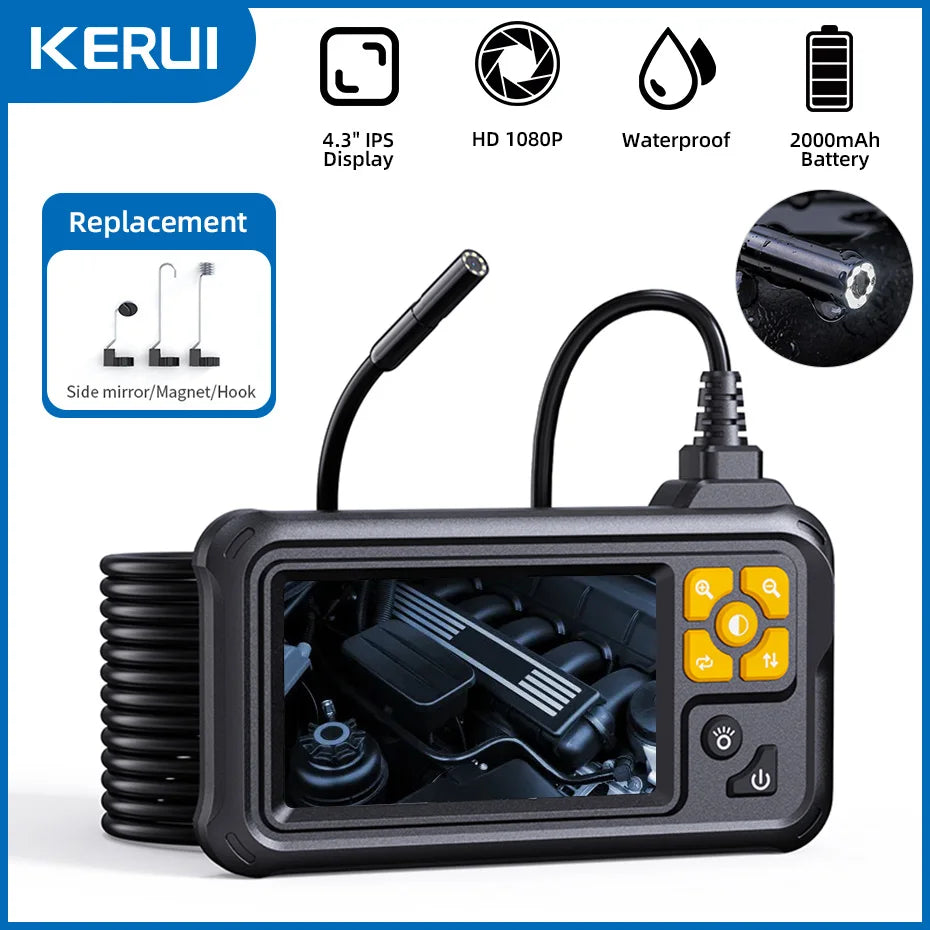 KERUI 4.3-Inch IPS Inspection Borescope Camera, 1080P, IP67
