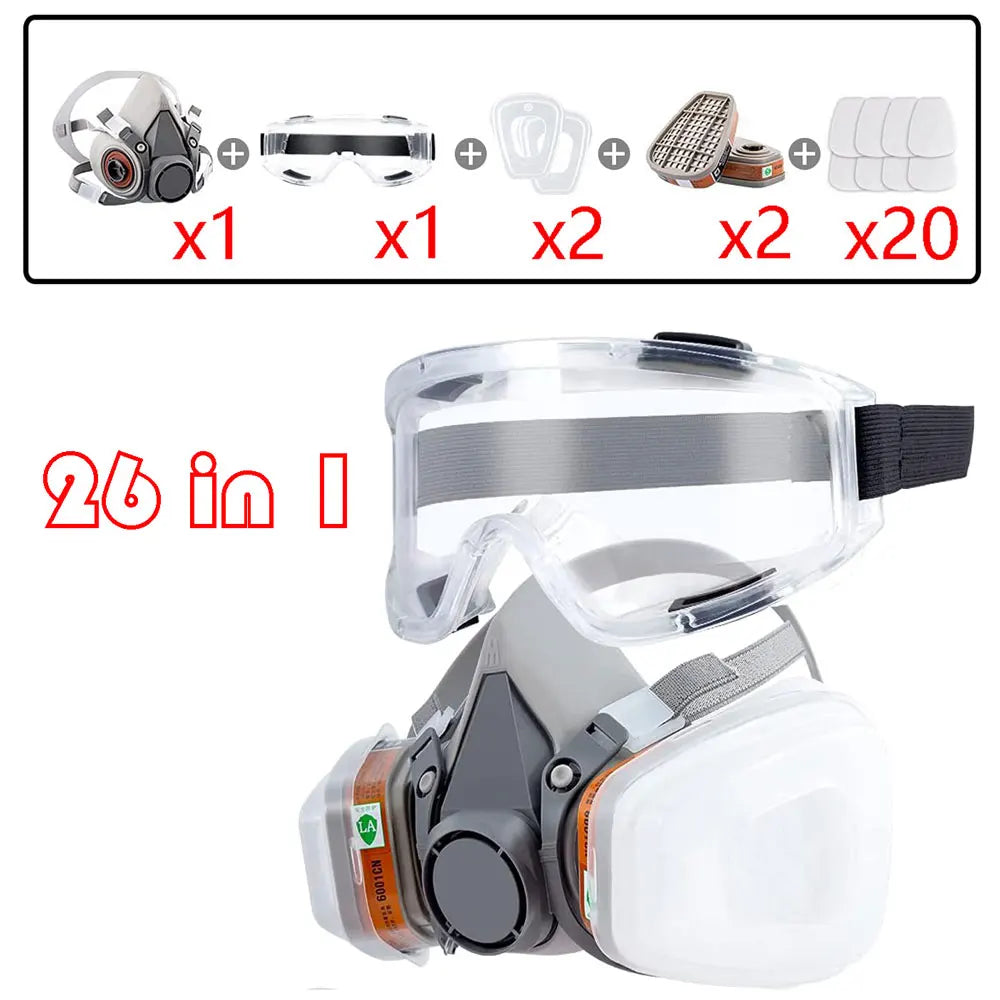 Kit maschera respiratoria semimaschera 6200 con filtri per vernice e gas