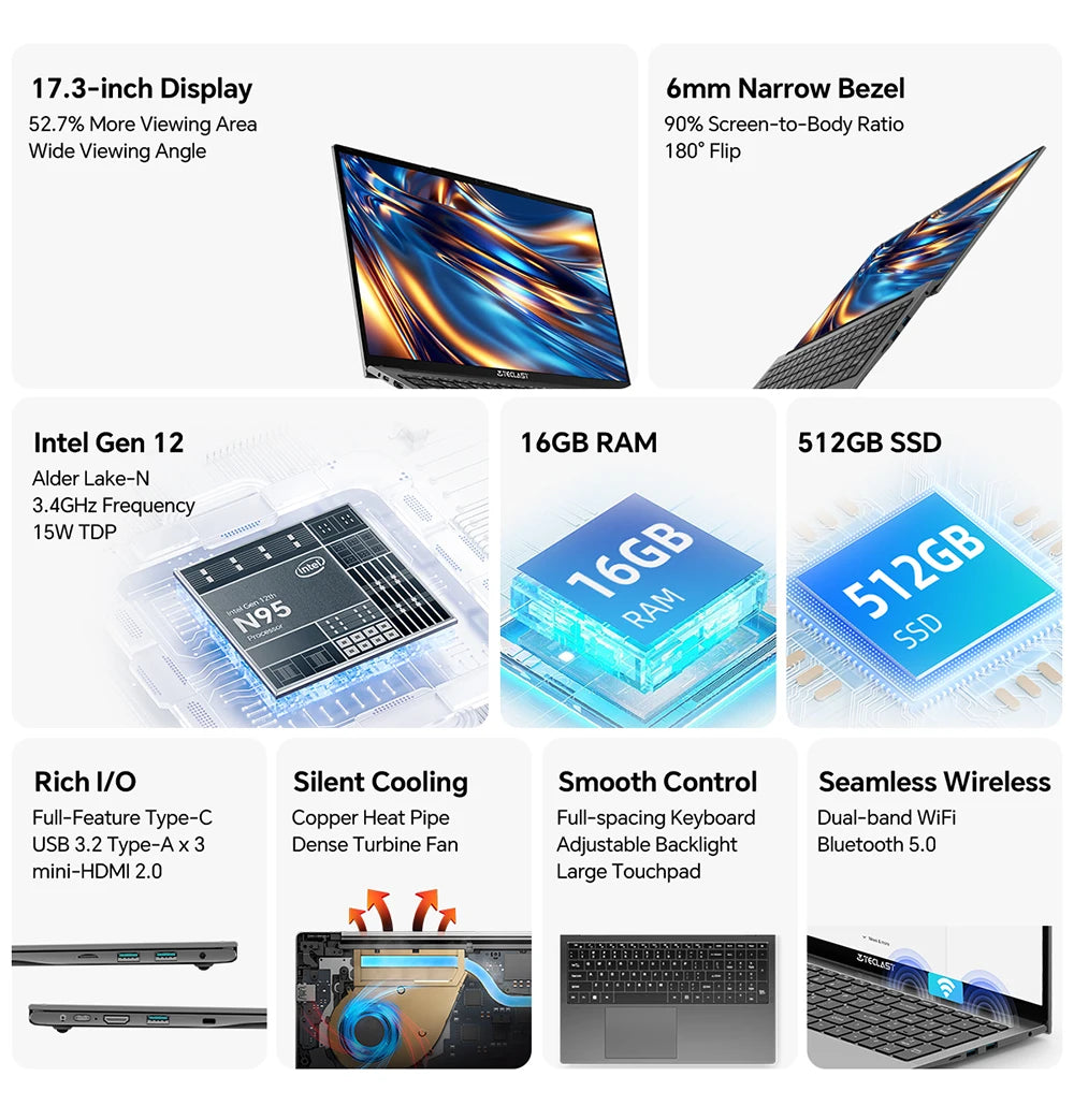 Teclast F17Plus Laptop 17.3 ίντσες