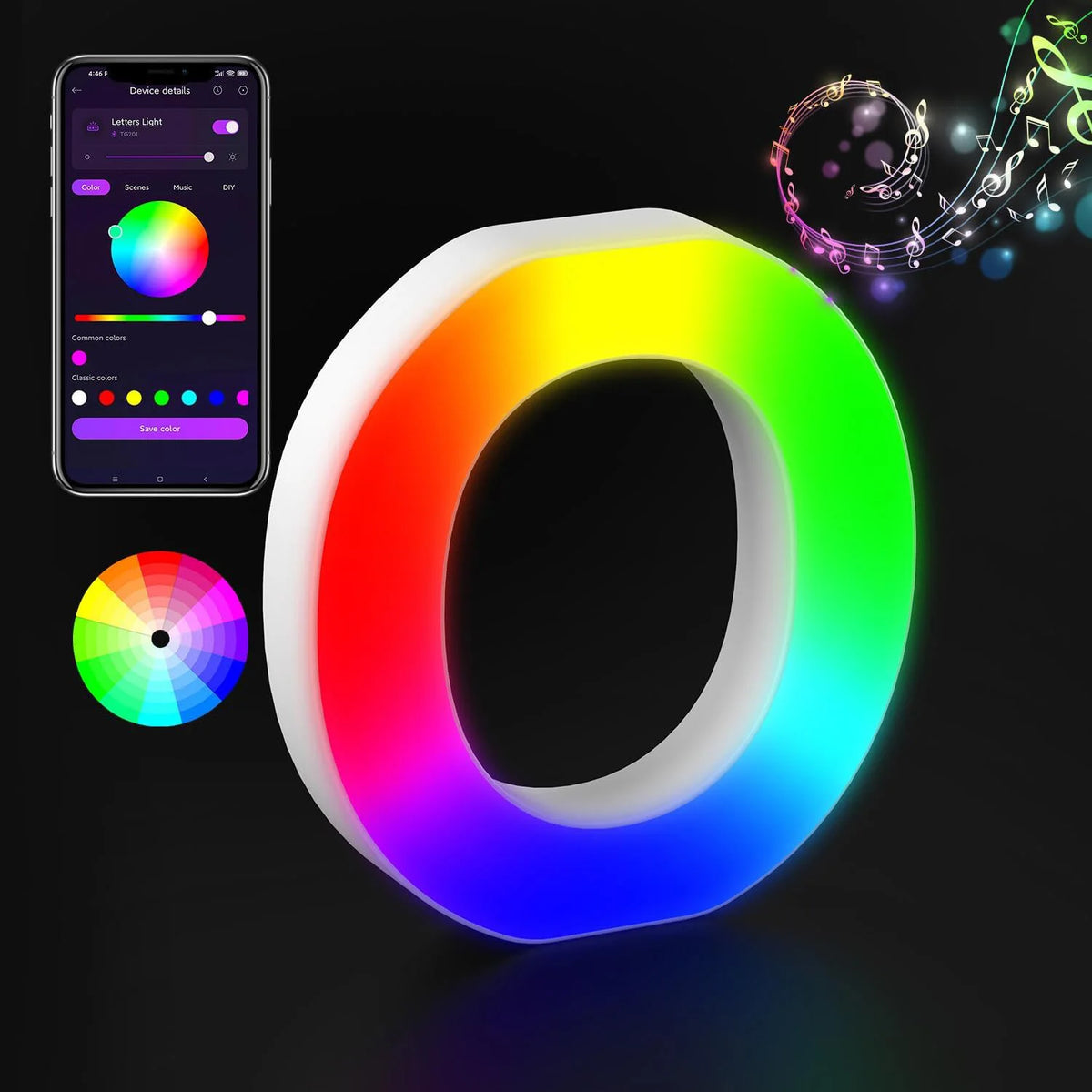 Appstyrt RGB LED-bokstavlampe