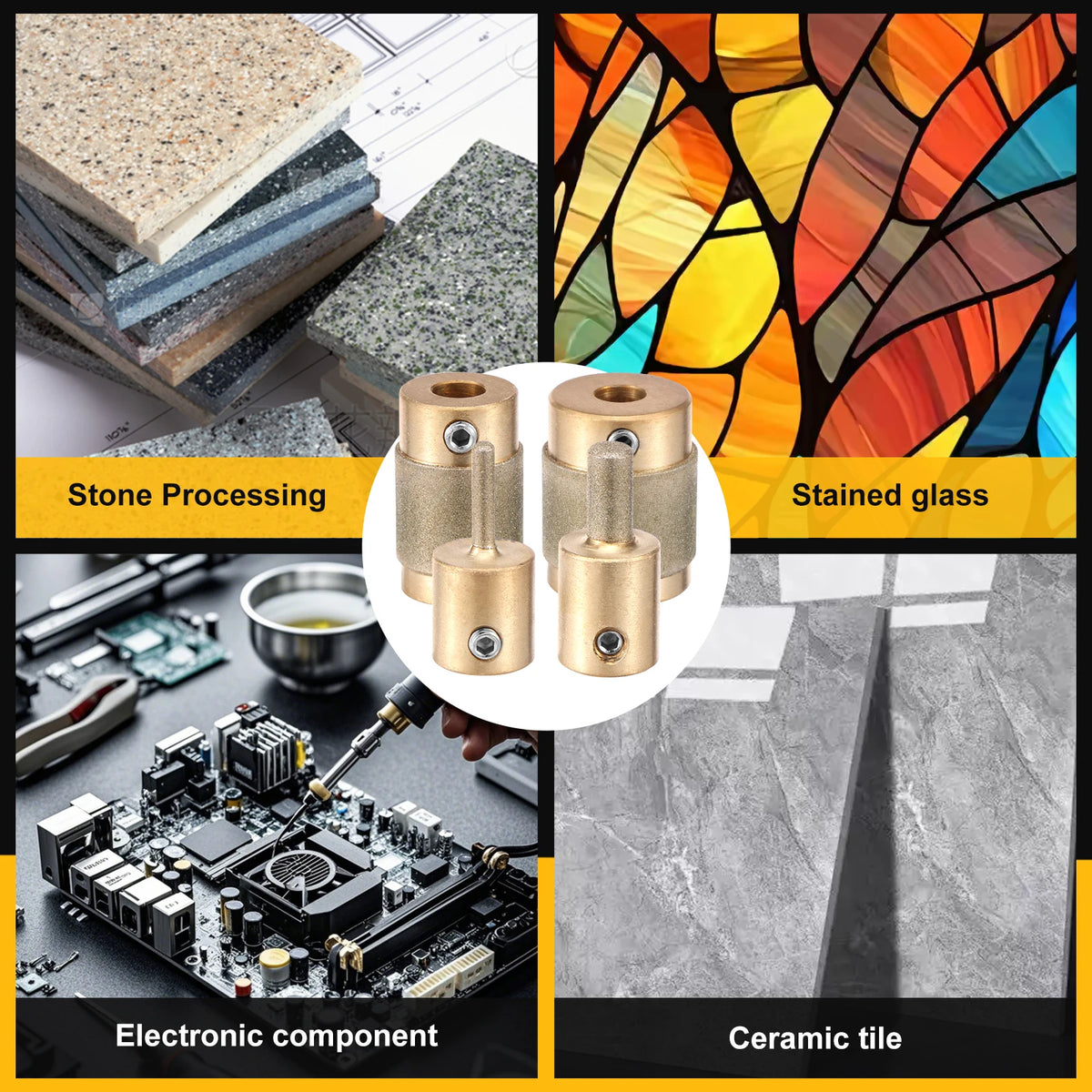 Diamond Glass Grinder Bits — Size and Set Options