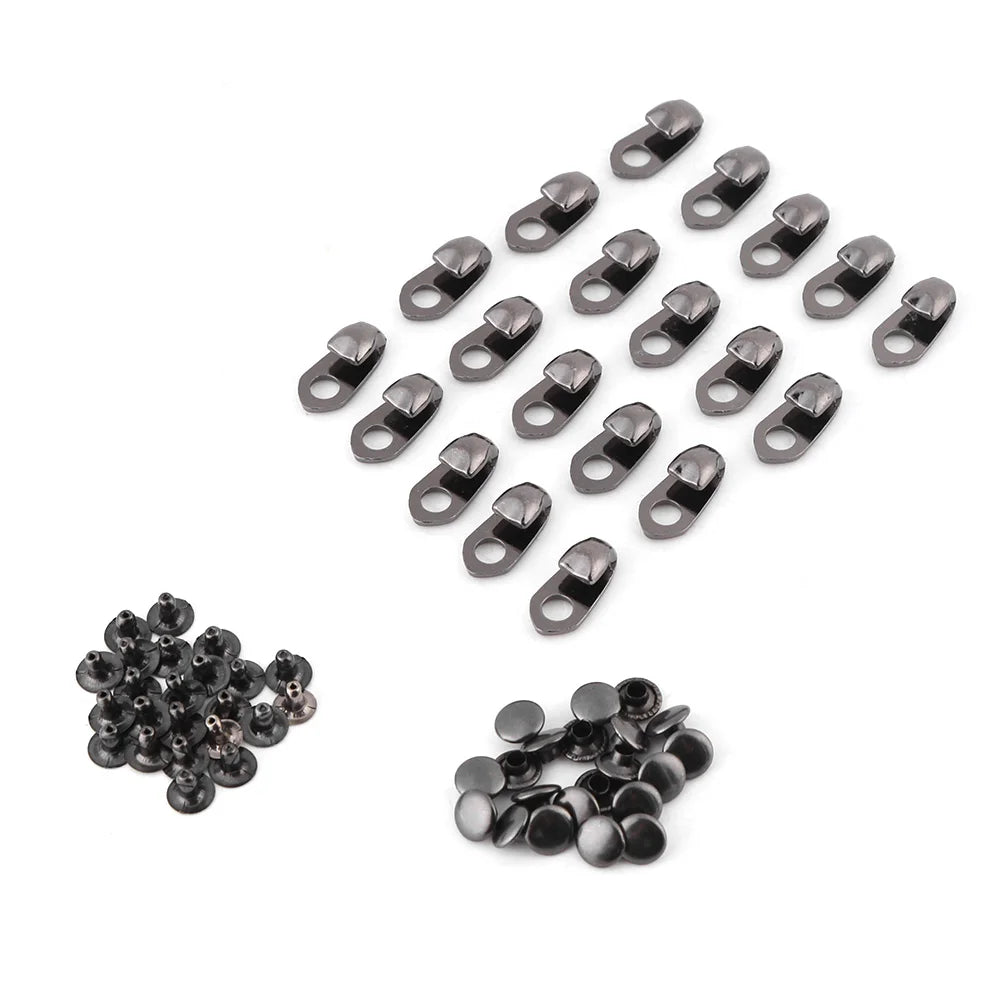 Boot Lace Hook Repair Set with Rivets, 20 Hooks
