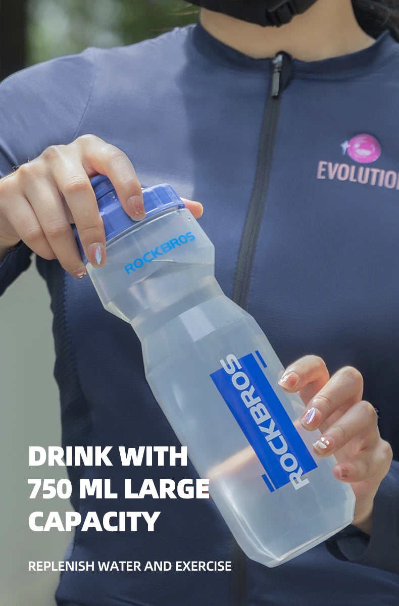 750 ml dviračio gertuvė, nepraleidžianti skysčių, sportinė gertuvė dviračiams