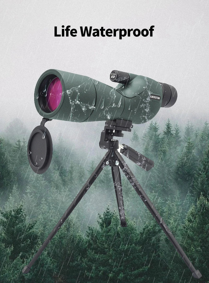 25-75x60 Spotting Scope Zoom Monocular high power telescope Bak4 Prism ED Lens For Outdoor Camping Bird Watching hunting 